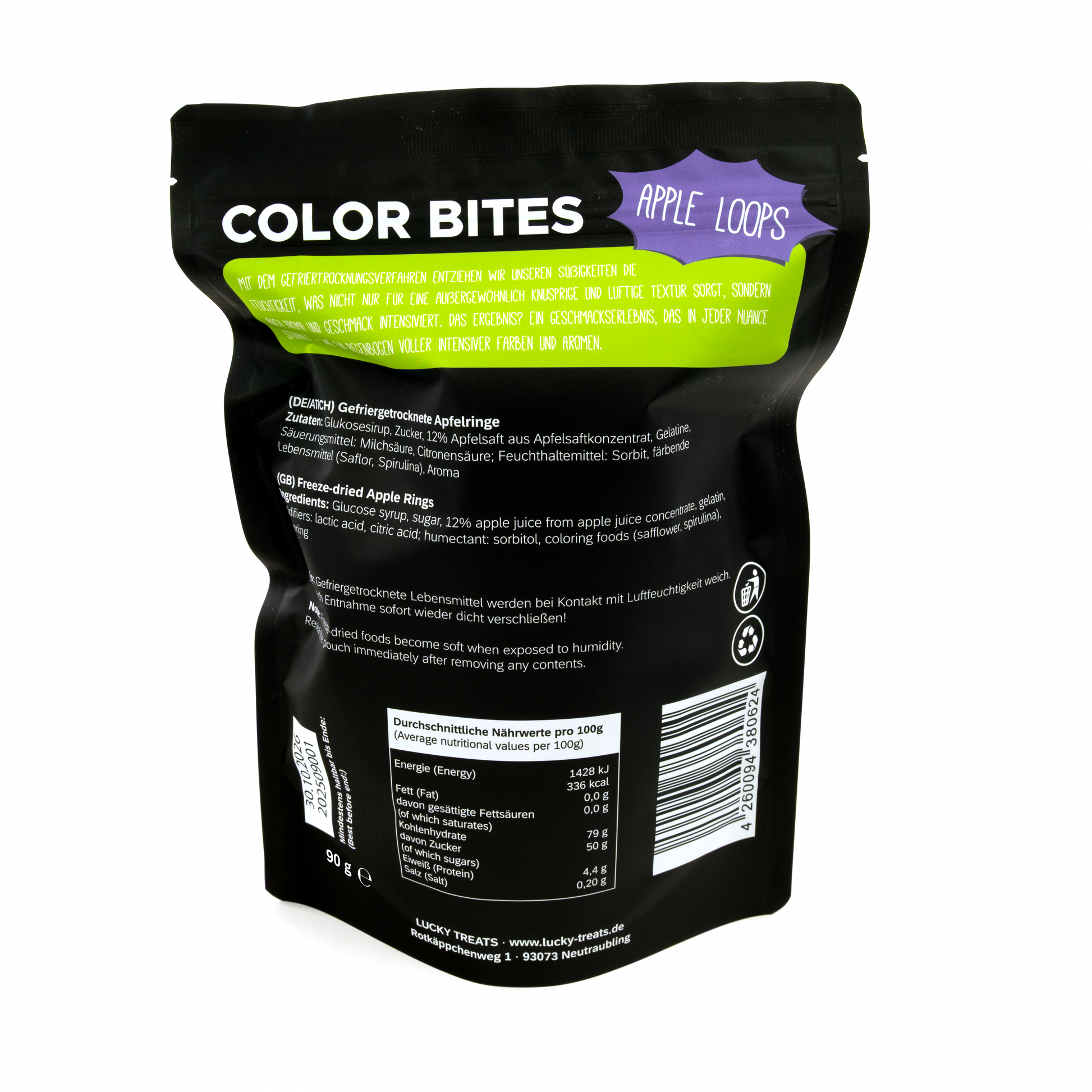 Gefriergetrocknete Süßigkeiten - Color Bites - gefriergetrocknete Apfelringe